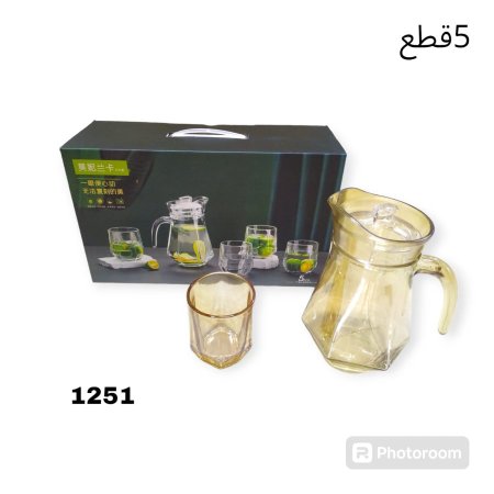 شاف ماء مع كاسات ثقيل 4+1 رقم 1249 / 1251  